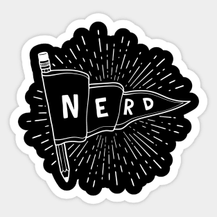 Nerd and Proud (white text) - Flag Banner Pennant for artists, animators, illustrators, and designers Sticker